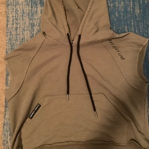 Doughnuts and Deadlifts Cropped sleeveless Hoodie